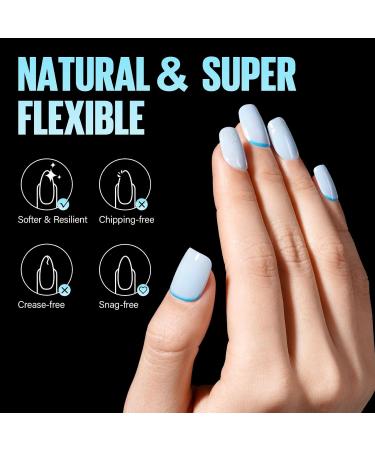 TOMICCA Soft Gel Nail Tips 240PCS Clear Half Matte Full Cover | Pre-Buff No File Nail Tips 12 Sizes | Nail Extensions for Salon and Home DIY - Buy Online on SooperMarket.com