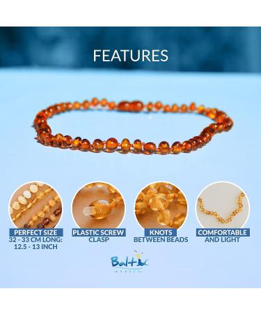 Baltic Wonder Baroque Polished Cognac Baltic Necklaces - 100% Authentic Amber - Buy Online on SooperMarket.com