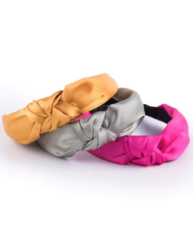Siquk 15-Piece Silk Wide Knot Turban Headbands for Women - Top Knotted Style - Buy Online on SooperMarket.com