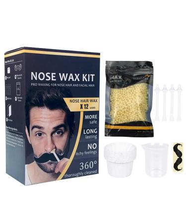 Anself Nose Hair Removal Wax Kit Nose Hair Wax Nose Wax Set Wax Application Pens Beans Moustache Stickers (#2)