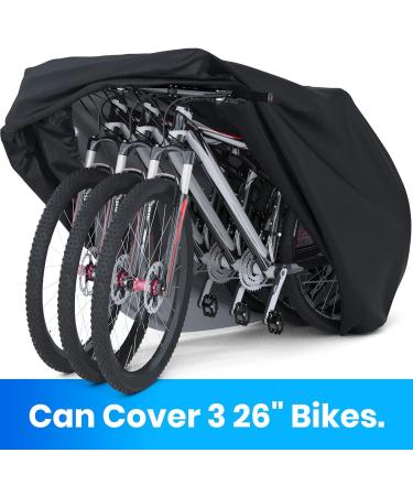 Favoto Waterproof Bicycle Cover for 2-3 Bikes | 210T Oxford Tarpaulin | Protective Garage Cover with Bag | 200x105x110cm | Black - Buy Online on SooperMarket.com