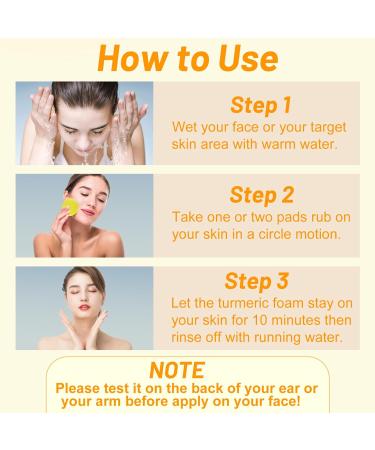 60 Turmeric Cleansing Pads for Face Exfoliating Scrubs with Vitamin C & B5 for Acne & Scars | International Shipping Available - Buy Online on SooperMarket.com