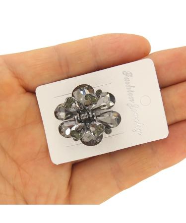 Carede Rhinestone Butterfly Claw Hair Clips Pack of 6 - Crystal Bow Hair Jaw Clip Barrettes for Girls & Women - Mixed Colors - 1.2 inch - Buy Online on SooperMarket.com