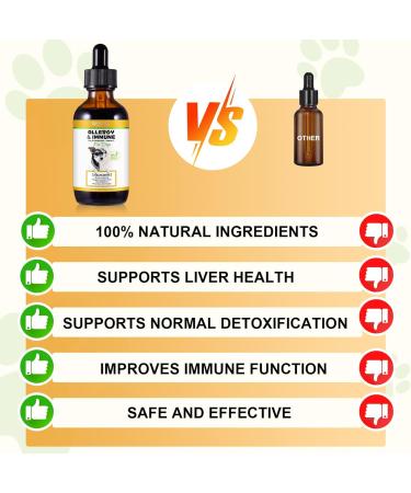 Natural Allergy Relief for Dogs - Herbal Drops for Itchy Skin & Seasonal Allergies - Supports Healthy Immune System - Bacon Flavor - 60ml - Buy Online on SooperMarket.com