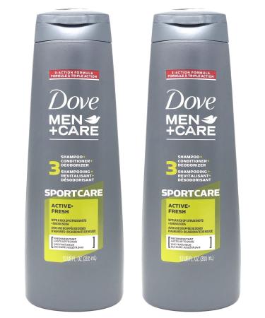Dove Men+Care 2-in-1 Shampoo and Conditioner Sportcare Active Fresh 12 oz (Pack of 2)
