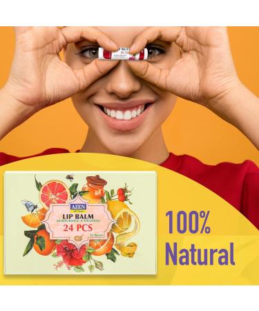24 Pack Natural Lip Balm - Bulk Moisturizing Lip Care for Dry, Cracked Lips - Buy Online on SooperMarket.com