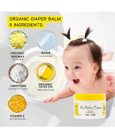 La Petite Creme French Diapering Gift Set - Organic Lotion, Balm & Cotton Pads - Newborn Essentials - Buy Online on SooperMarket.com