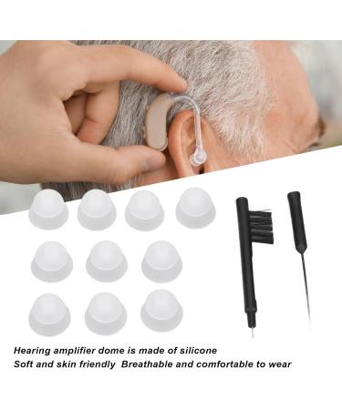 Silicone Hearing Amplifier Dome & Cleaning Brush Set | Earplug Ventilation Brush for Optimal Hearing Aid Care - Buy Online on SooperMarket.com