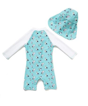 BONVERANO Baby Boys Swimsuit/Sunsuit UPF 50+ Sun Protection with Sun Hat - Light Blue (3 Months) - Buy Online on SooperMarket.com
