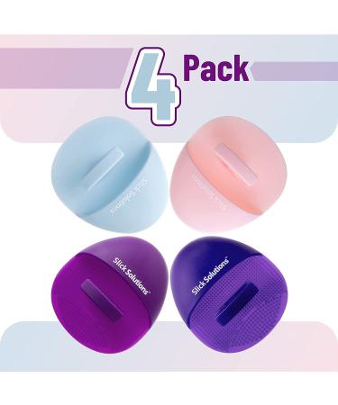 Slick Silicone Facial Cleansing Brush 4 Pack - Face Scrubber Exfoliator | Face Wash Brush for Gentle Exfoliation - Buy Online on SooperMarket.com