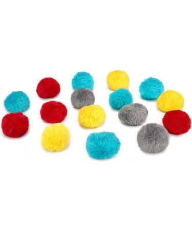 Chiwava 24PCS Catnip Furry Cat Toys Ball Soft Pom Pom Balls - Kitten Chase Quiet Play - Assorted Color - Buy Online on SooperMarket.com