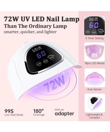 LKE Gel Nail Polish Kit with 72W UV Lamp - 6 Pink Truffle Colors, Glossy & Matte Top Coat - Manicure DIY Set for Women - Buy Online on SooperMarket.com