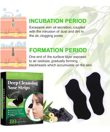 80PCS Charcoal Blackhead Remover Pore Strips for Face Nose Pores Pore Strips for Face Nose - Buy Online on SooperMarket.com