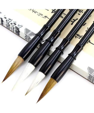 HorBous 10 PCS Chinese Calligraphy Set Inkstone + Writing and Painting Brush + Ink Block + Seal + Inkpad + Pen Rack + Water Bowl (Basic) - Buy Online on SooperMarket.com