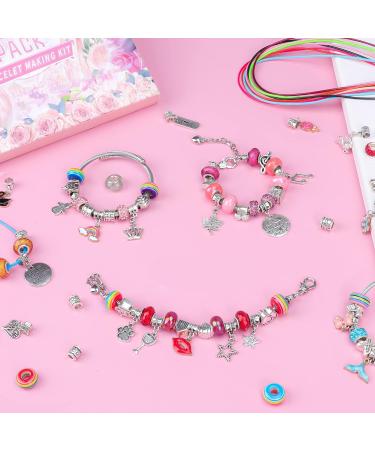 115PCS Charm Bracelet Making Kit for Girls - DIY Jewelry Crafts Set with Beads, Charms, String - Valentine's Day Gift for Teen Girls (Ages 8-12) - Buy Online on SooperMarket.com