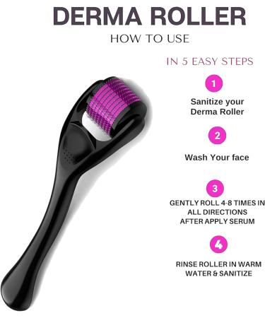 0.75mm Derma Roller for Hair Growth Women and Men Scalp Dermaroller for Skin Care Skin Rejuvenation Scar Removal 540 Titanium Microneedling Face Toning Device for Skin (DERMA 0.75 MM) - Buy Online on SooperMarket.com