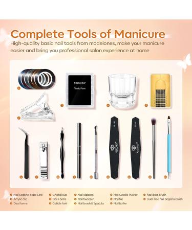 Modelones Poly Nail Gel Kit 8 Colors with 48W LED Nail Lamp - Professional Manicure Kit for Valentine's Day - Buy Online on SooperMarket.com