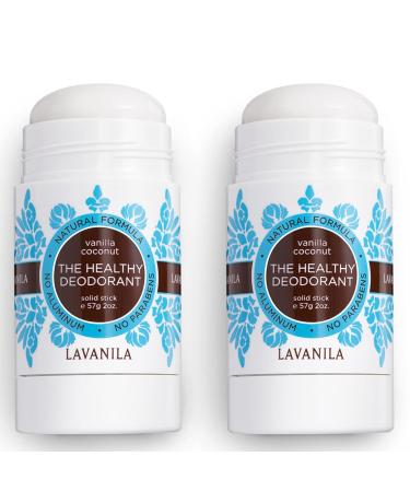 Lavanila Natural Aluminum Free Deodorant 2-Pack Vanilla Coconut - The Healthy Deodorant for Men and Women Solid Stick (2 Ounce Each) Vegan Vanilla Coconut 2 Ounce (Pack of 2) - Buy Online on SooperMarket.com