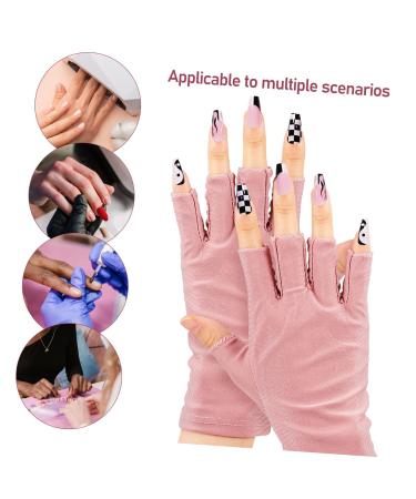 FOYTOKI 2 Pairs UV Gloves Gloves for Gel Nails Nail Gloves Fingerless Gloves Manicure Gloves Nail Art Accessory Nail Art Supplies Nail UV Rays Gloves - Buy Online on SooperMarket.com