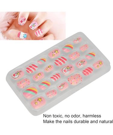 Kids Nail Art Kids False Nails Cartoon Pattern Full Cover Artificial False Nails Children False Nails Colored Girls Press On Nails Removable Kids Fake Nails (03) - Buy Online on SooperMarket.com