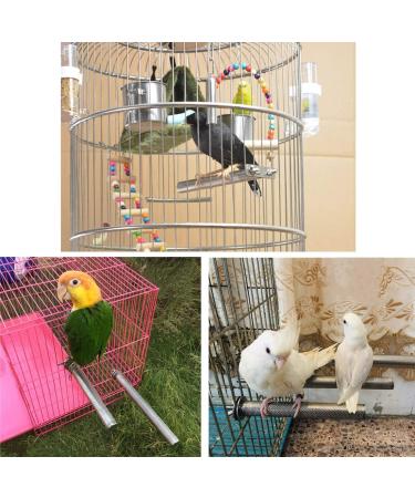 Litewood Stainless Steel Bird Perch Stand Cage Shelf for Parakeet Cockatiel Conure African Grey Macaw - 11.79x0.98inch - Buy Online on SooperMarket.com