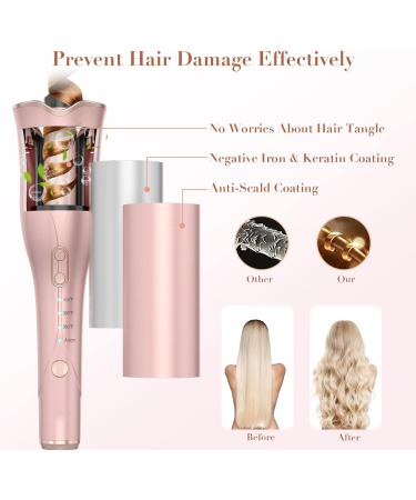 Automatic Curling Iron - Smart Anti-Tangle 1" Hair Curler with Auto Shut-Off 3 Temps Up to 430 Fast-Heating & Dual Voltage for Effortless Hair Styling - Buy Online on SooperMarket.com