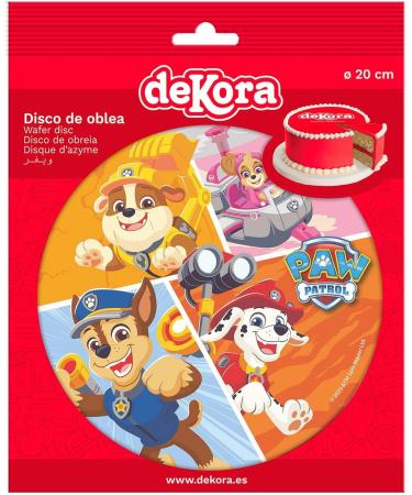 dekora Paw Patrol Wafer Disc for Cake Edible Cake Topper for Children's Birthday Cake Round 20 CM - Buy Online on SooperMarket.com