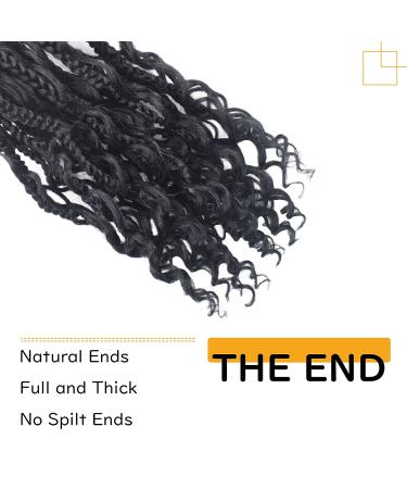 BOHOBABE 12 Short Bohemian Box Braids Crochet Hair with Curly Ends - 8 Packs Crochet Box Braids (1B) - Buy Online on SooperMarket.com