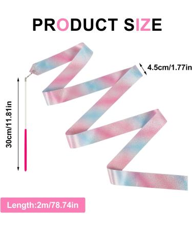 Lusofie 4-Piece Sparkling Dance Ribbons for Kids - 78.7-inch Rhythmic Gymnastics Ribbons for Dancing, Gymnastics Parties, Baton Twirling, and Play - Buy Online on SooperMarket.com