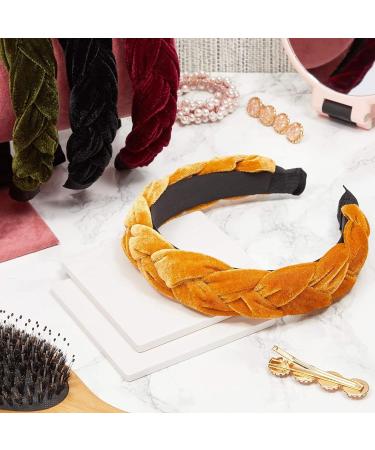 Glamlily 4 Pack Velvet Braided Headbands for Women - Wide Non-Slip Padded Hair Accessories (4 Colors) - Buy Online on SooperMarket.com