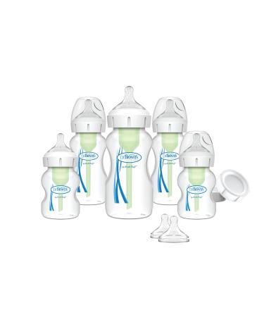 Dr. Brown s Natural Flow  Anti-Colic Options+  Wide-Neck Baby Bottle Newborn Feeding Set with Baby Bottle Travel Caps Newborn Feeding Feeding Set