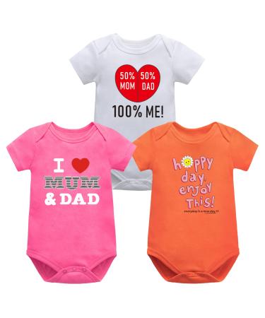Bestele Baby Bodysuits Bodysuit for Newborn Boys and Girls Cotton Baby Onesies Rompers Short Sleeve for Toddler Infant 0-3-6-9-12-18-24 Months Coverall Undershirt Set 3*Set 7 Al 0-3 Months