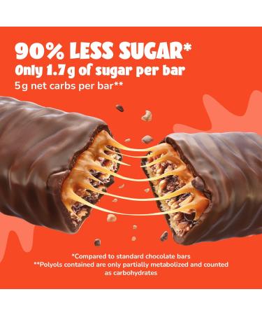 ahead ACHIEVE Keto Chocolate Bars 18x35g | Caramel Cacao Low Carb Sugar Free with MCT-Fats | 100% Natural Keto & Healthy Snacks - 18 Count - Buy Online on SooperMarket.com