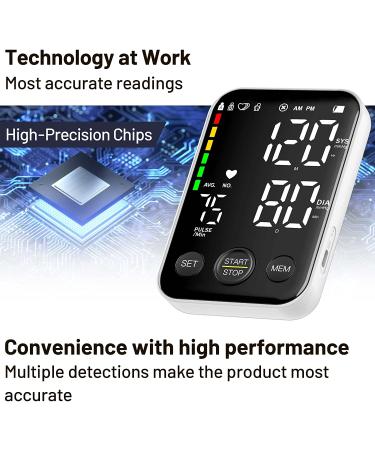 Automatic Digital Blood Pressure Monitor with LED Display - Upper Arm BP Cuff Machine for 2 Users, 240 Memory Storage, Storage Bag - Black - Buy Online on SooperMarket.com