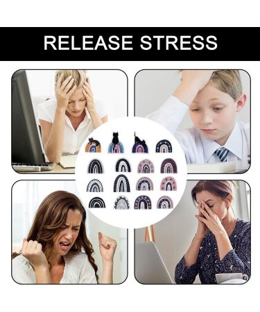 Soothing Sticker Set | 16 Reusable Fidget Strips with Gravel Texture & Rainbow Cat Design - Perfect for Stress Relief & Adult Relaxation - Buy Online on SooperMarket.com