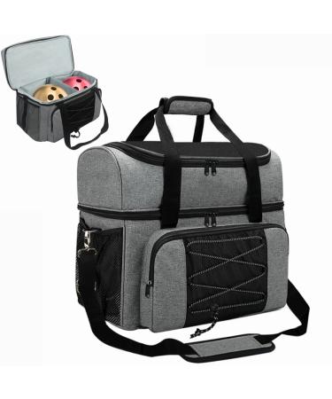 IKITEE Bowling Ball Bag, Bowling Bag for Two Balls Double Ball Tote Bag with Padded Ball Holder, Fits Bowling Shoes Up to Mens Size 16 and Extra Accessories