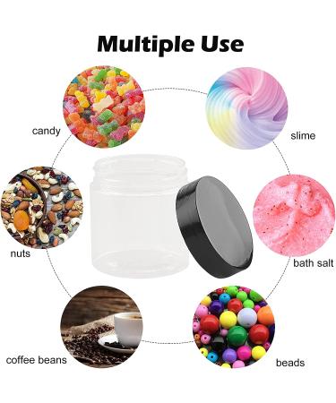 24 Pack 4 oz Clear Plastic Containers with Lids and Labels for Beauty Products - Body Butter Jars, Body Scrubs, Face Creams, Lotions - Buy Online on SooperMarket.com