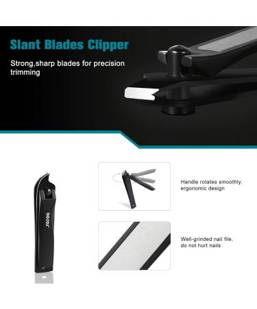 BEZOX Nail Clippers Set Heavy Duty Stainless Steel Toenail Clippers for Thick Nails - Curved and Straight Blade Cutters for Precise Nail Shaping and Cuticle Trimming - Buy Online on SooperMarket.com