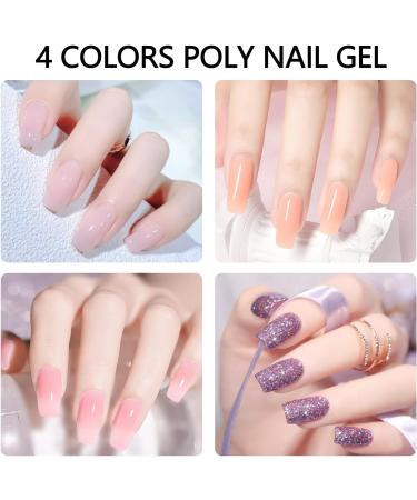 Lofuanna Poly Gel Nail Kit - 4 Colors | Professional DIY Poly Extension Gel Nail Kit for Beginners | Includes Nail Forms & Slip Solution | Builder Gel Poly Gel Kit - SET 3 - Buy Online on SooperMarket.com