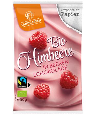 Landgarten | Organic raspberry in berry chocolate | 1 pack (50 g)