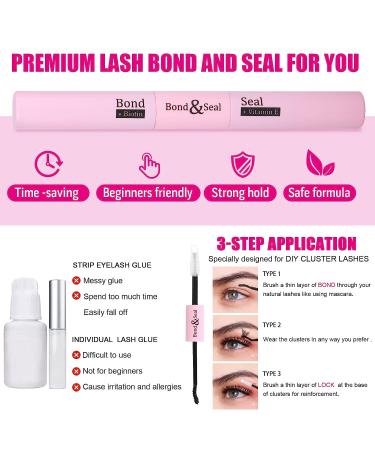 200Pcs DIY Eyelash Extension Kit D Curl Cluster Lashes with Waterproof Glue and Professional Tweezers - User Manual Included (40P-D-8-18MM) - Buy Online on SooperMarket.com