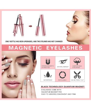 Soft Reusable Magnetic Eyelashes Kit - Waterproof, Long Lasting, 4 Pairs of Natural Look 3D Lashes with Magnetic Eyeliner - No Glue Needed - Buy Online on SooperMarket.com