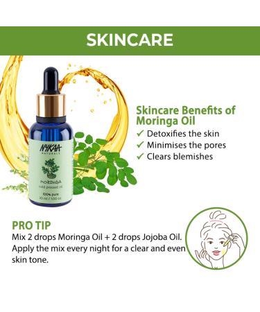 Nykaa Naturals Cold Pressed Oil - 100% Pure Moringa Face Oil for Dry Dull Skin Minimizes Pores - All Skin Types - 1 oz - Buy Online on SooperMarket.com
