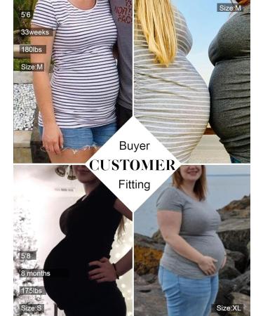 Love2Mi 3PCS Maternity Shirt Short Sleeves T-Shirt Casual Tops - L Black/White/Gray - Buy Online on SooperMarket.com