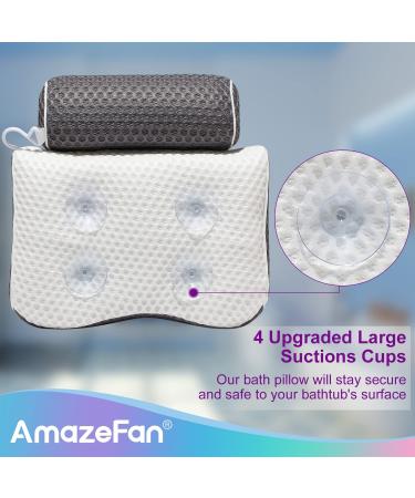 AmazeFan Bath Pillow with 5D Air Mesh Technology - Support for Head, Back, Shoulder, and Neck - Fits All Bathtubs, Hot Tubs, and Home Spas - Buy Online on SooperMarket.com