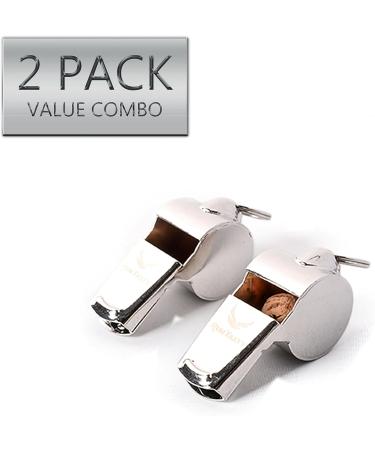 Voted No.1 Whistles Premium Metal Whistle Pack of 2 with Adjustable & Removable Lanyard. Ideal for Survival  Teacher  Football/Basketball/Soccer Coach  Sports  Safety  Emergency or Protection! - Buy Online on SooperMarket.com