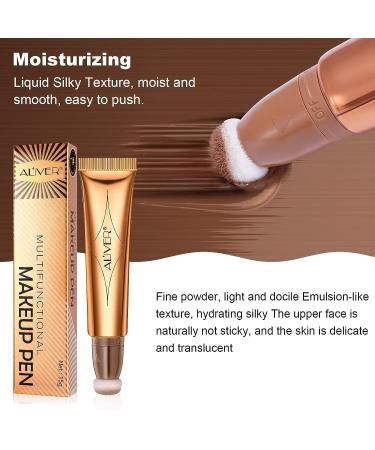 Contour Beauty Wand - Liquid Face Concealer with Cushion Applicator for Natural Matte Finish - Lightweight and Blendable Cream Contouring Stick - Cruelty-Free - 01 Contouring Pen - Buy Online on SooperMarket.com