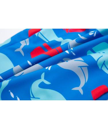 BONVERANO Baby Boys Swimsuit | Toddler Short-Sleeve Zipper Bathing Suit | UPF 50+ Sun Protection | Colorful Whale Design | 12-18 Months - Buy Online on SooperMarket.com