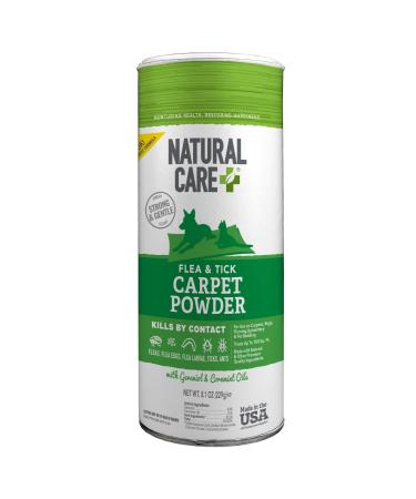 Natural Care Flea and Tick Carpet Powder | Flea Treatment for Rugs, Carpet, or Pet Bedding | 8.1 Ounce Canister