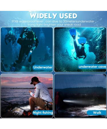 6000 Lumens Rechargeable Diving Flashlight - Super Bright Submersible Torch for Underwater Exploration - Buy Online on SooperMarket.com